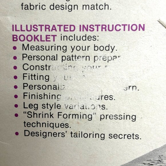 Couturier Sewing Pattern 111B Straight Leg Tailored Pants by Leonora Johnson Vtg - Picture 6 of 12